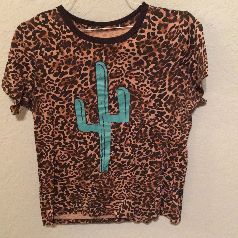 Crazy train leopard/cactus tee